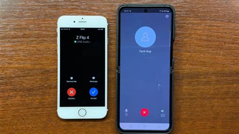 Apple Iphone S Vs Samsung Galaxy Z Flip Line App Outgoing Incoming