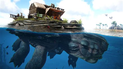 You Can Tame A Giant Sea Turtle And Build A House On Its Back In Ark