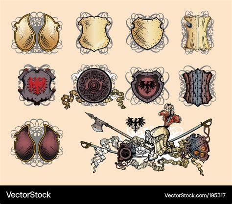 Heraldic Shields Royalty Free Vector Image VectorStock