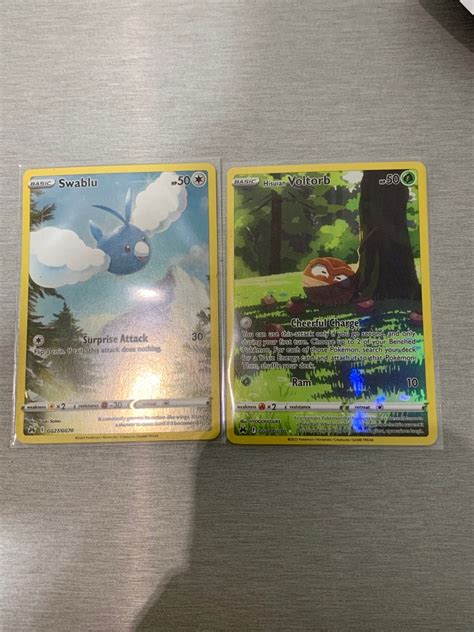 Swablu Voltorb Crown Zenith Rare Cards Full Art Wts Pokemon Tcg Pikachu