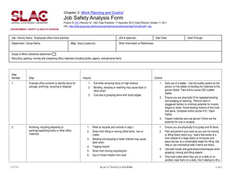 Construction Job Safety Analysis Template - prntbl ...