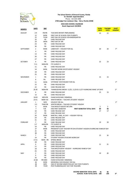 Brevard School Calendar Oona Torrie
