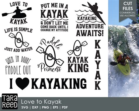 Love To Kayak Kayak Svg And Cut Files For Crafters Etsy