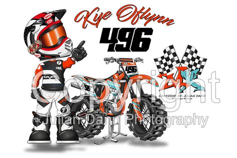 Custom Motocross Caricature Cartoons