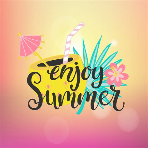 enjoy summer paradise  vector art  vecteezy