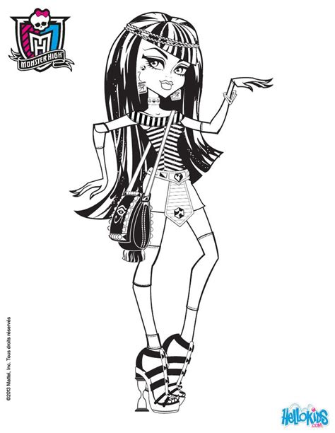 MONSTER HIGH Coloring Pages Egyptian Cleo De Nile Cartoon Coloring