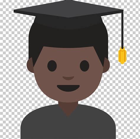 Emoji Human Skin Color Graduation Ceremony Dark Skin Square Academic