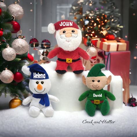 Personalized Plush Singing Christmas Santa, Snowman, Elf, Plush Toy ...