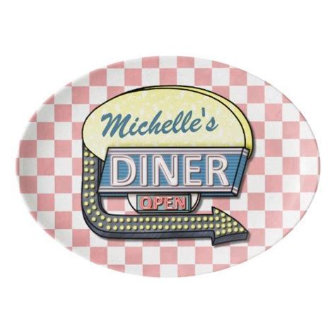 Create Your Own Custom Retro S Diner Sign Porcelain Serving Platter