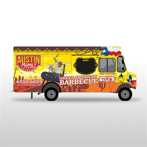 Designs Food Truck Wrap Design Austin Mamas Texas Barbecue Car