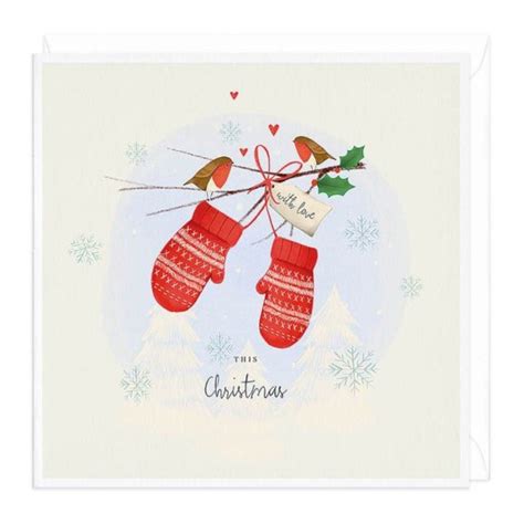 Whistlefish Christmas Card Festive Mittens Delivery To Eu Only