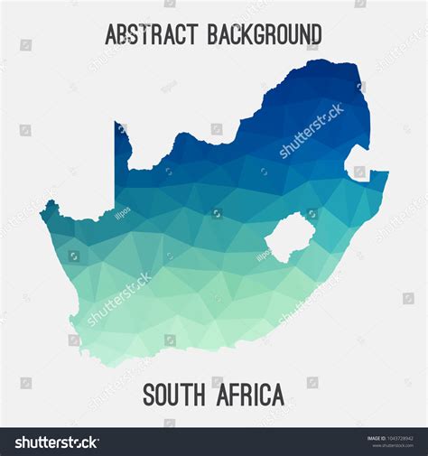 South Africa Map Geometric Polygonalmosaic Styleabstract Stock Vector