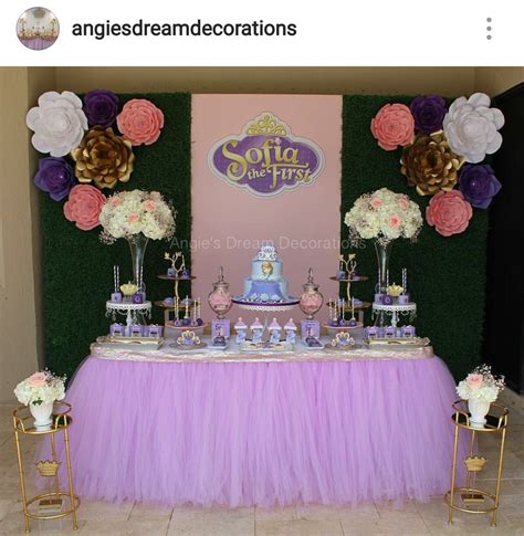 Sofia The First Birthday Party Dessert Table And Decor Sophia The First