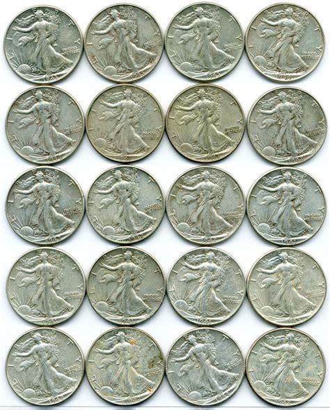 Sold Price Roll Of 20 Walking Liberty Half Dollars March 6 0119