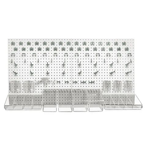 Azar 24 X 48 Inch White Pegboard Organizer Kit Each 900988 WHT