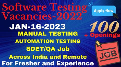 Software Testing Vacancies Qa Jobs Vacancy Sdet Automation Job