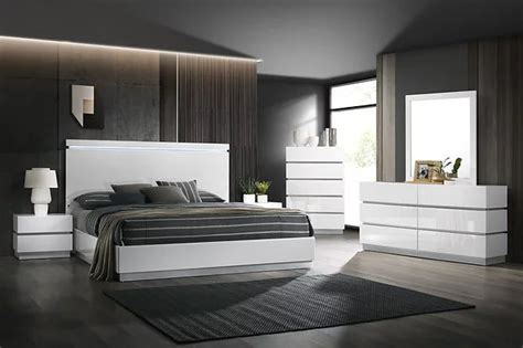 B44 Florence White Modern Bedroom Set — Unique Home Furniture Post Oak