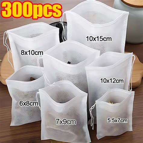 50 300PCS Disposable Tea Bags Non Woven Fabric Seal Tea Filter Bag With