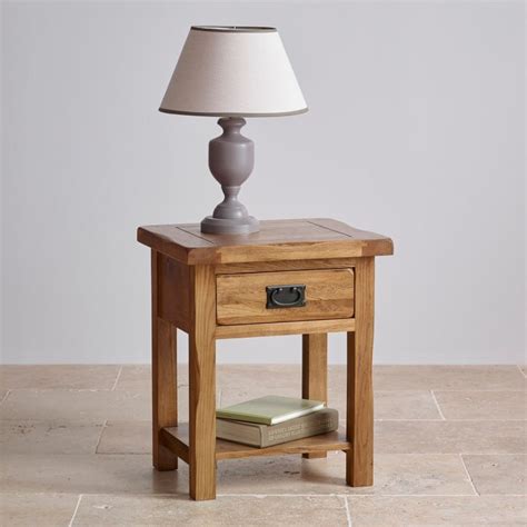 Original Rustic Solid Oak 1 Drawer Bedside Table