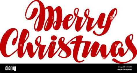 Merry Christmas Handwritten Lettering Vector Calligraphy Element For