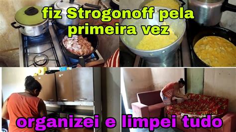 FIZ STROGONOFF PELA PRIMEIRA VEZ MUDEI O FORRO DO SOFÁ LIMPEZA E