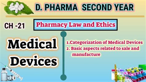 Medical Devices CH 21 Pharmacy Law And Ethics D Pharm Second Year