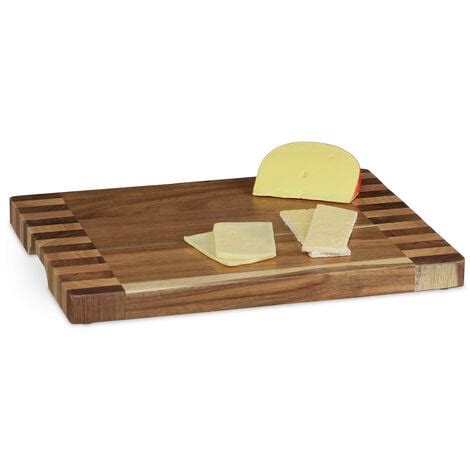 Relaxdays Tabla De Cortar Maciza Madera De Acacia Para Picar Y Servir