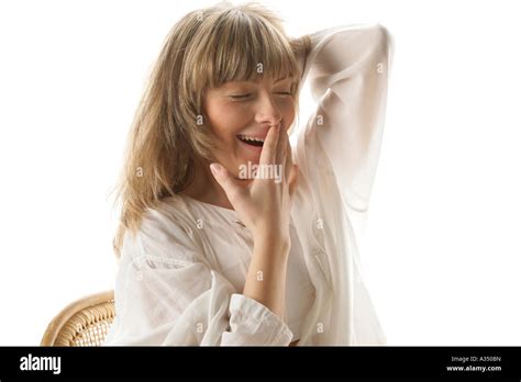 Young Woman Yawning Stock Photo Alamy