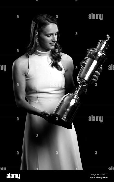 Arsenal's Vivianne Miedema poses with her PFA Player of the Year award ...