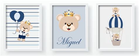 Quadro Decorativo Infantil de parede Ursinho Príncipe