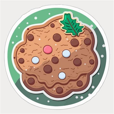 Plantilla De Pegatina Con Paquete De Pegatinas De Galletas De Navidad