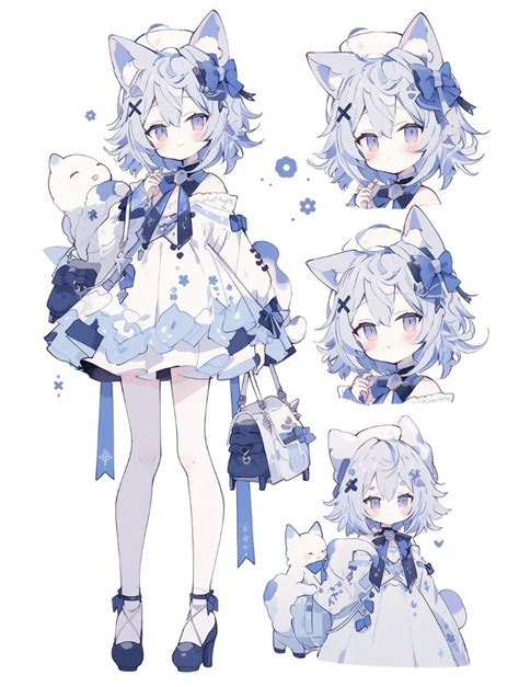 An Anime Character With White Hair And Blue Eyes Wearing A Cat Costume