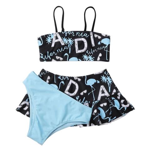 BULLPIANO Girl S Piece Swimsuits Printed Rashguard Swimsuit Set Bikini Bathing Suit Walmart