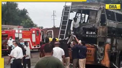 Maharashtra 12 Dead 24 Injured After Bus Catches Fire On Aurangabad Road In Nashik After