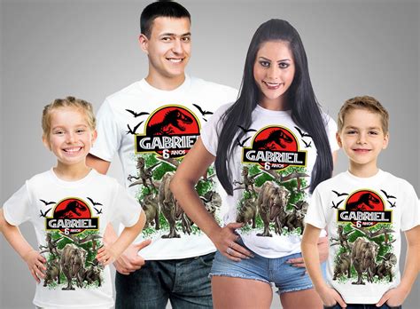 Camisetas Infantil E Adulto Jurassic Park Personalizado Elo7