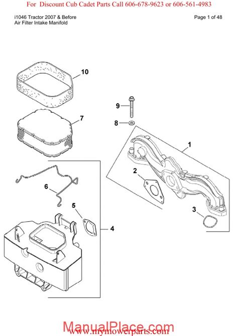 Cub Cadet Parts Manual For Model I1046 Tractor 2007 And Before