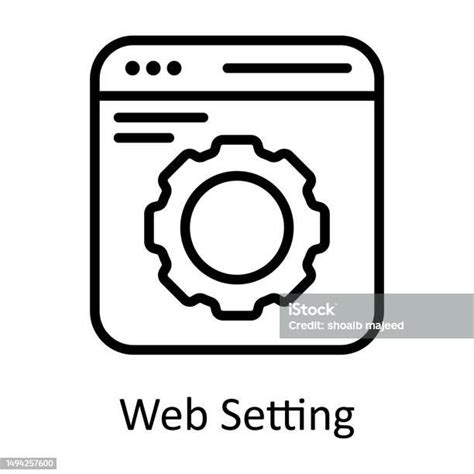 웹 설정 벡터 개요 아이콘 디자인 그림입니다 흰색 배경에 서 및 웹 기호 Eps 10 파일 개발에 대한 스톡 벡터 아트 및 기타