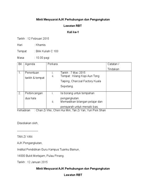 Pdf Minit Mesyuarat Ajk Perhubungan Dan Pengangkutan Rbt Dokumen Tips