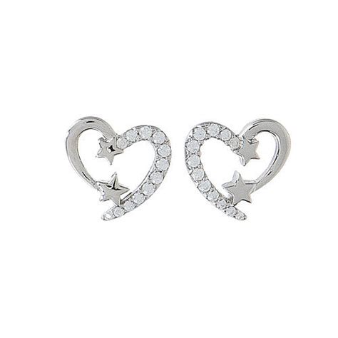 Orecchini Cuore E Stelle AMEN Argento 925 Zirconi Vendita Online Su