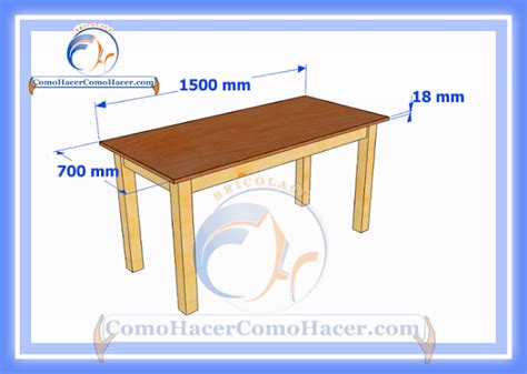 Plano De Mesa De Madera Medidas