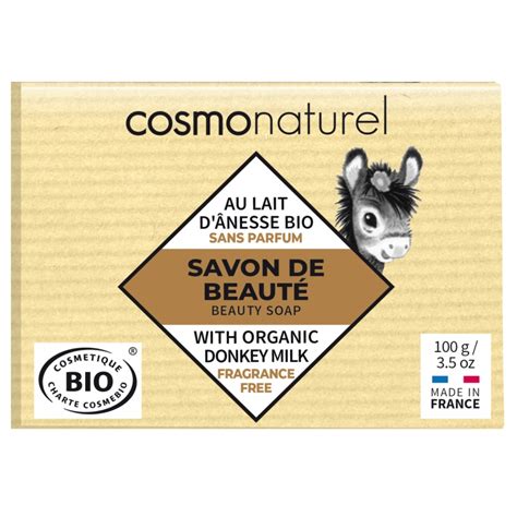 Savon au lait d ânesse Beurre de Karité sans parfum 100g Cosmo Naturel