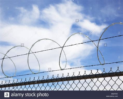 Chain Link Fence Razor Wire High Resolution Stock Photography And