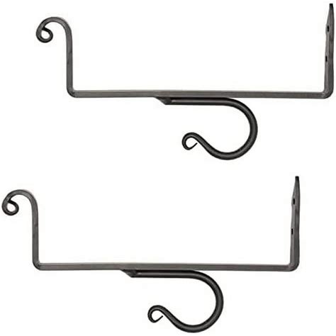 Curtain Rod Shelf Bracket Set Hand Forged Wrought Iron With Scrolls Amish Made In Lancaster