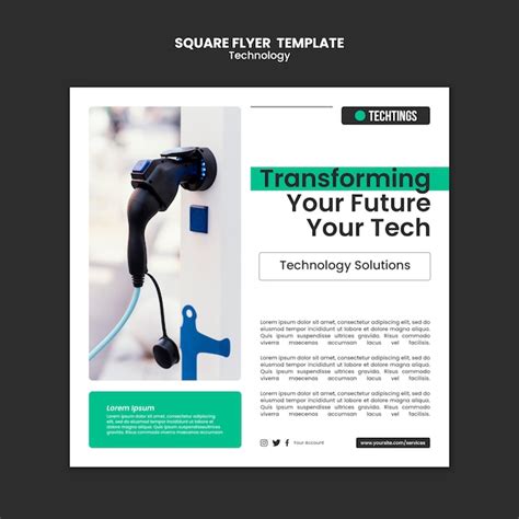 Free Psd Technological Innovation Concept Square Flyer