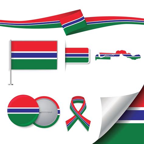 Gambia Flag with elements 2611965 Vector Art at Vecteezy