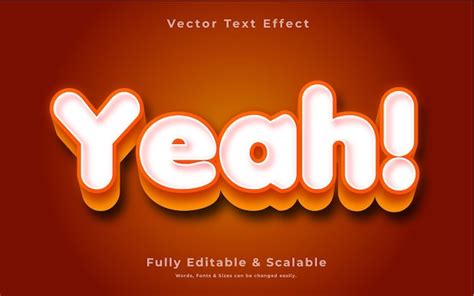 premium vector yeah text editable text effect