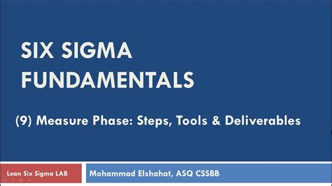 Six Sigma Measure Phase مرحلة القياس الخطوات والأدوات والمخرجات