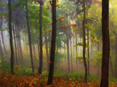 Fog In The Forest Painting by Lanjee Chee