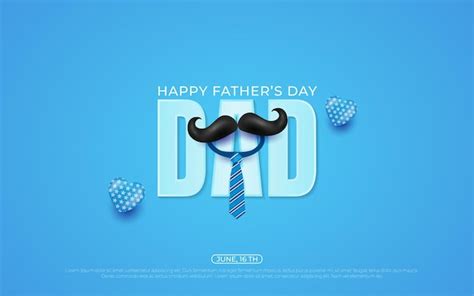 Plantilla De Feliz Día Del Padre Con Corbata Corona Gafas Y Corazón