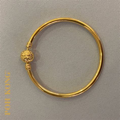 POH KONG 916 22K Yellow Gold Classy Orb Bangle